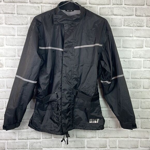BILT BLW Waterproof Rain Shell Reflective Black Motorcycle Jacket Size Small - Picture 6 of 6